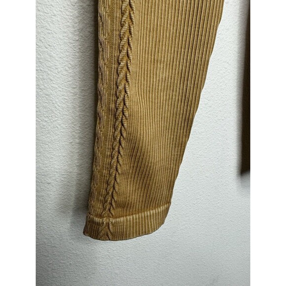 Aerie Medium OFFLINE Seamless Cable High Waisted Leggings 7/8 Washed Gold NWT - Picture 4 of 12